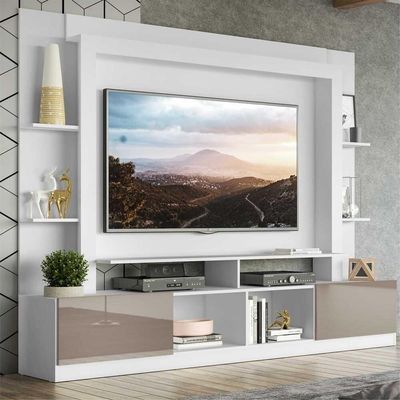Estante Para Tv Até 65´´ Oslo Fg3395 Branca/lacca Fumê