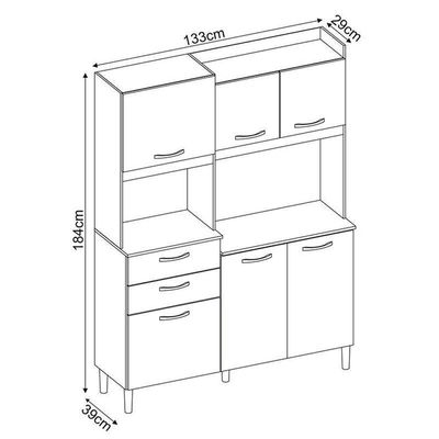 Kit Para Cozinha Harmonia Amendola Branco - Demóbile