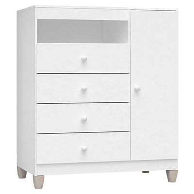 Quarto De Bebê 6 Portas Ternura Baby Com Berço Americano Doce Sonho 100 Branco Brilho Com Colchão Ortobom - Incorplac