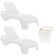 Kit 2 Espreguiçadeiras Dubai Premium Rattan + Mesa Baú Capri Branca