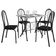Mesa De Jantar Ambiente Bruna 100x60 Cm Com Granito Ocre Itabira Com 4 Cadeiras 050 Preto - Artefamol