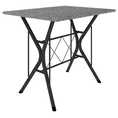 Mesa De Jantar Ambiente Bruna 100x60 Cm Com Granito Ocre Itabira Com 4 Cadeiras 050 Preto - Artefamol