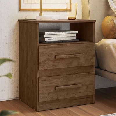 Mesa De Cabeceira Apolo Castanho Wood Flex - Moval