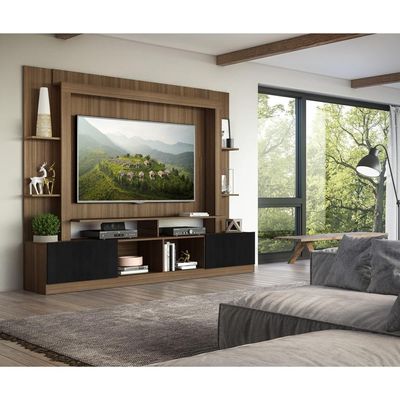Estante Com Suporte Para Tv Até 65´´Fg3386 Madeirada/preta