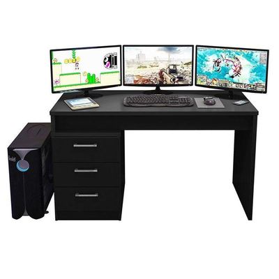 Mesa Para Computador Gamer Drx 5000 Preto Trama - Móveis Leão
