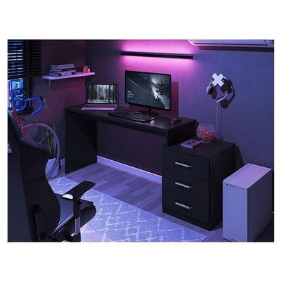 Mesa Para Computador Gamer Drx 5000 Preto Trama - Móveis Leão