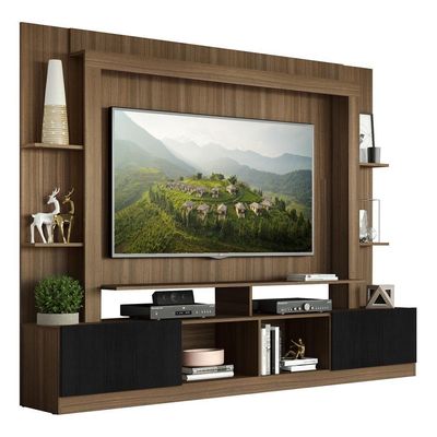 Estante Com Suporte Para Tv Até 65´´Fg3386 Madeirada/preta