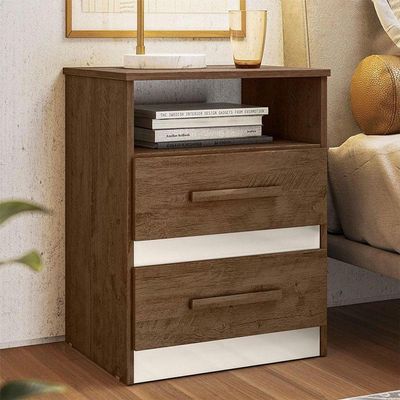 Mesa De Cabeceira Ambiente Apolo Castanho Wood Flex - Moval