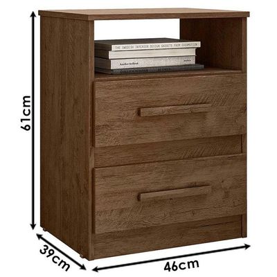 Mesa De Cabeceira Ambiente Apolo Castanho Wood Flex - Moval