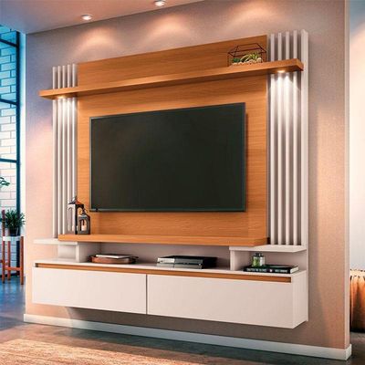 Painel Para Tv Home Suspenso Brasil Cinamomo Off White – Hb Móveis