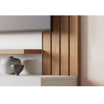 Painel Para Tv Home Suspenso Juriti 1.5 Off White Matte Freijó - Colibri