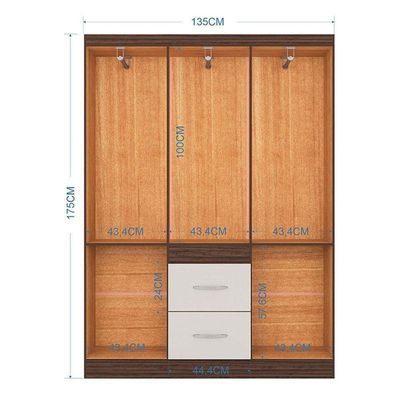 Guarda Roupa Casal Milão 6 Portas Chocolate Off White – Poquema