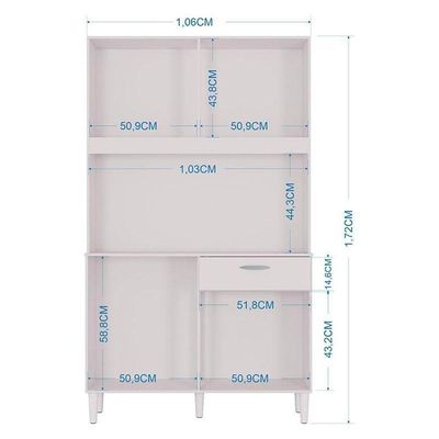 Cozinha Ambiente Kit Cassia 8 Portas Branco - Poquema