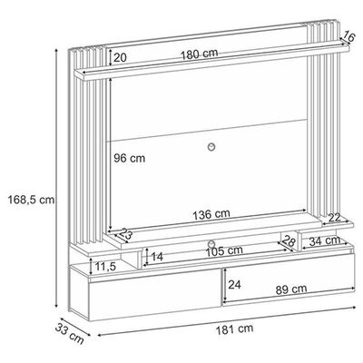 Painel Para Tv Home Suspenso Cosmo Cinamomo Off White – Hb Móveis