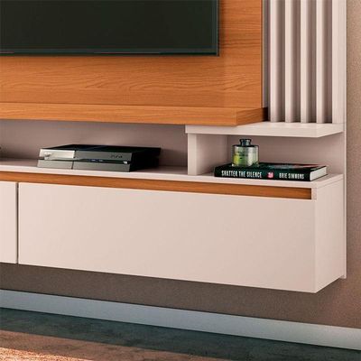 Painel Para Tv Home Suspenso Cosmo Cinamomo Off White – Hb Móveis