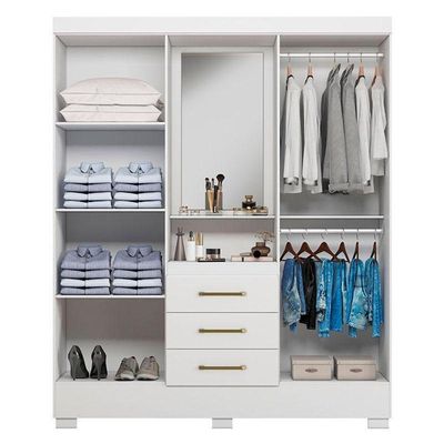 Guarda Roupa Infantil Paris 2045150 Branco Rosa Flex - Aramóveis