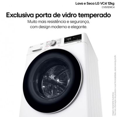 Lava e Seca LG Smart VC4 CV5012WC4 com Inteligência Artificial AIDD 12kg/7kg Branco / 220V