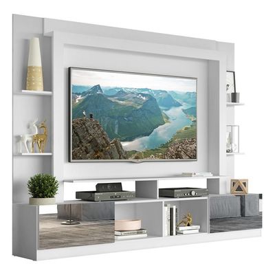 "Estante Tv 65"" Portas C/ Espelho Multimóveis V3390 Branca"