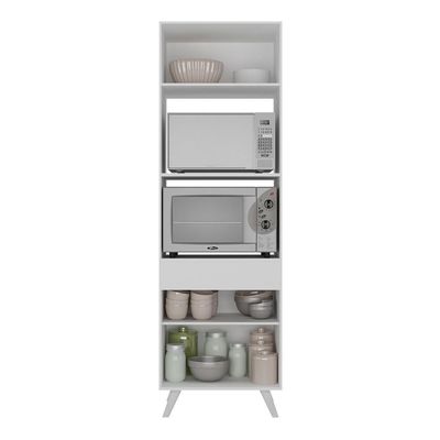 Paneleiro 2 Portas 63cm Para Forno E Microondas Veneza Multimóveis V3679 Branco Branco