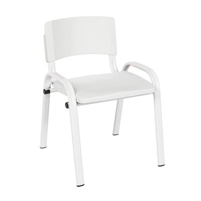 Kit 10 Cadeira Iso Infantil Creche, Escola Base Branco Branco