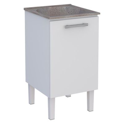 Gabinete Para Lavanderia Em Aço Com Tanque Surubim Branco