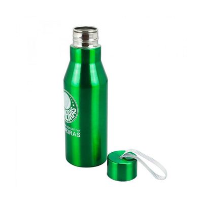 Garrafa Inox Palmeiras Verde Com Tampa 600ml Oficial