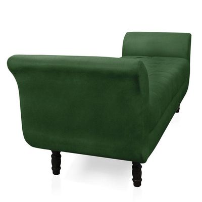 Recamier Olinda Suede 160 Cm Pés Torneados Castanhos - D'rossi Cor Verde