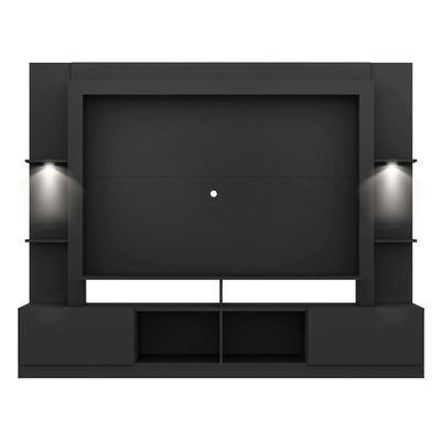 "Estante Tv 65"" Com Leds Berlim Multimóveis V3392 Preta Preto"