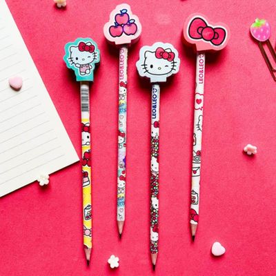 LAPIS COM BORRACHA NA PONTA HELLO KITTY UNITARIO - LEO &amp; LEO