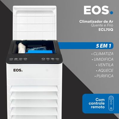 Climatizador de Ar EOS Artic Fresh, 7,5 Litros, 5 em 1, Quente/Frio - ECL70Q Branco / 220V