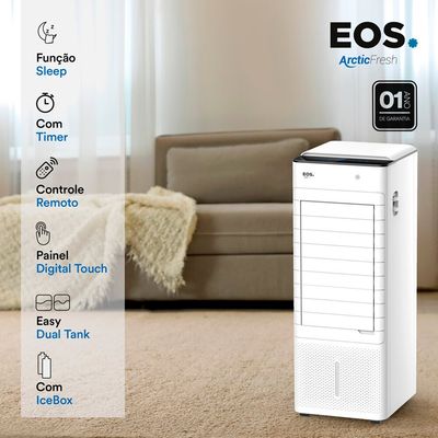 Climatizador de Ar EOS Artic Fresh, 7,5 Litros, 5 em 1, Quente/Frio - ECL70Q Branco / 220V