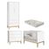 Quarto De Bebê 2 Portas E Cômoda Gaveteiro New Classic Branco Com Pés Madeira Natural E Colchão Gazin ? Reller