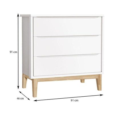 Quarto De Bebê 2 Portas E Cômoda Gaveteiro New Classic Branco Com Pés Madeira Natural E Colchão Gazin ? Reller