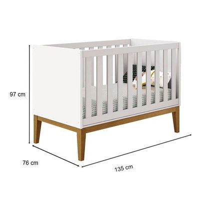 Berço Americano E Cômoda Gaveteiro New Classic Branco Com Pés Madeira E Colchão Gazin ? Reller