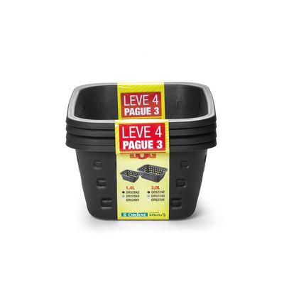 Conjunto de Cesto Organizador Ordene em Plástico Preto Pequeno Leve 4 Pague 3