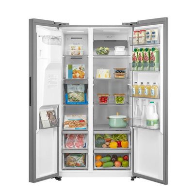 Geladeira Midea Side By Side Dispenser água E Gelo Inverter Inox 570L MDRS761MYD461 110V