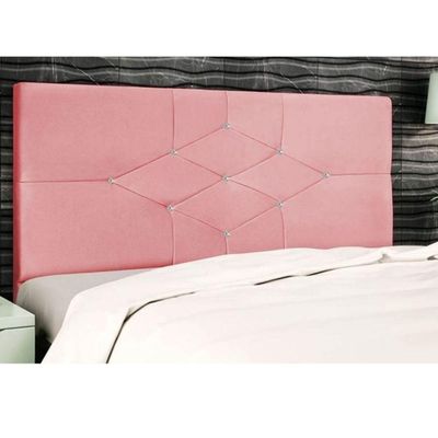 Cabeceira Cama Box Queen 160cm Virgínia Suede Rosa E Frame