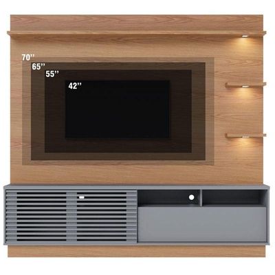 Estante Home Theater Campeche Freijó Cinza Acetinado - Colibri