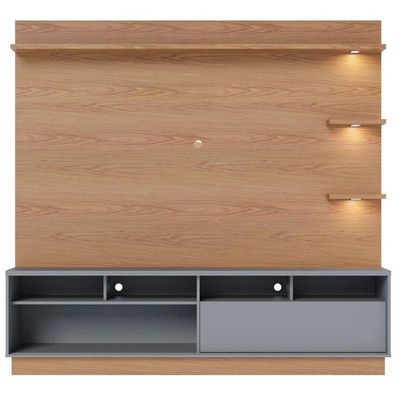 Estante Home Theater Campeche Freijó Cinza Acetinado - Colibri
