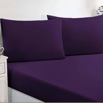 Jogo De Cama Malha Lençol 100% Algodão Gran Moratta 2 Peças Solteiro - produzido na cor Roxo