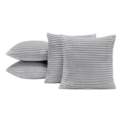 Capas De Almofadas Velvet Bariloche 60x30cm 04 Peças - Cinza