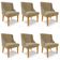 Kit 6 Cadeiras Estofadas Para Sala De Jantar Base Fixa De Madeira Castanho Lia Suede Marrom Rt - Ibiza