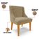 Kit 6 Cadeiras Estofadas Para Sala De Jantar Base Fixa De Madeira Castanho Lia Suede Marrom Rt - Ibiza