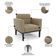 Poltrona Decorativa Base Madeira Preto Ana Suede Marrom Rt - Ibiza