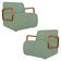 Poltrona Decorativa Orgânica Para Sala Kit 2 Belarus K04 Bouclê Oliva - Mpozenato