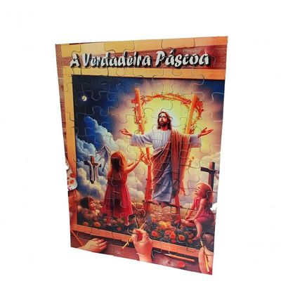 Presente De Páscoa Exclusivo Doces + Quebra-cabeça A Verdadeira Páscoa De 60 Peças