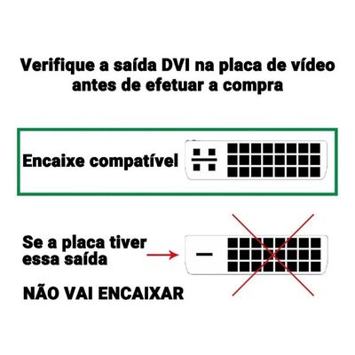 Adaptador Dvi 24 + 5 Para Vga Placa Dvi Para Vga 5 Cm