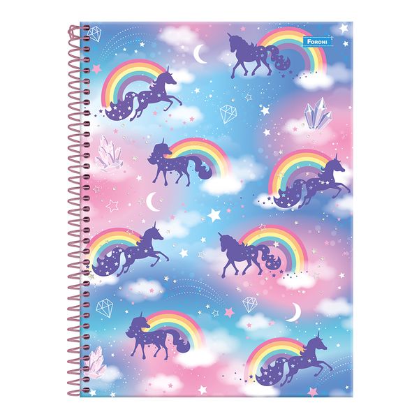 Caderno Universitário Foroni Unicórnio 1 Matéria 80 Folhas - Item Sortido