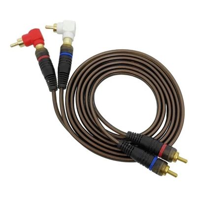 Cabo 2+2 Rca 1.80 Mts Áudio Profissional 4mm Em 90 Graus