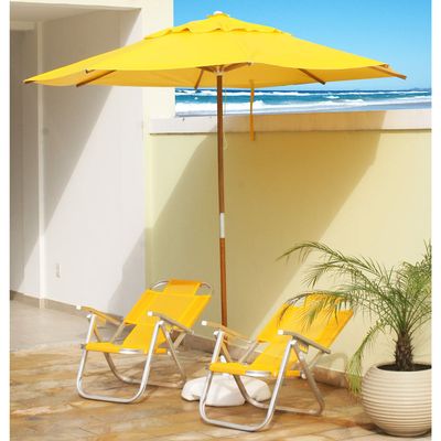 Cadeira de Praia Ipanema BTF Reclinável Amarela